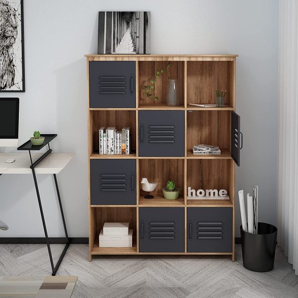 51 Bookcases To Organize Your Personal, Industrial Loft Oak Bookcase With Doors