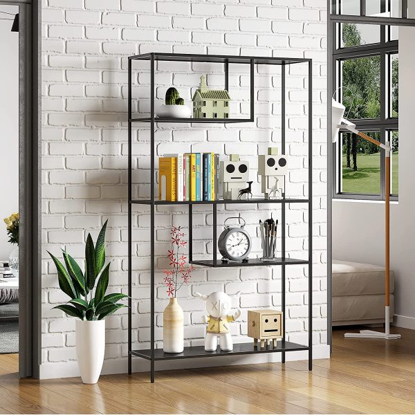 51 Bookcases To Organize Your Personal, Large Black Metal Bookcase With Glass Shelves