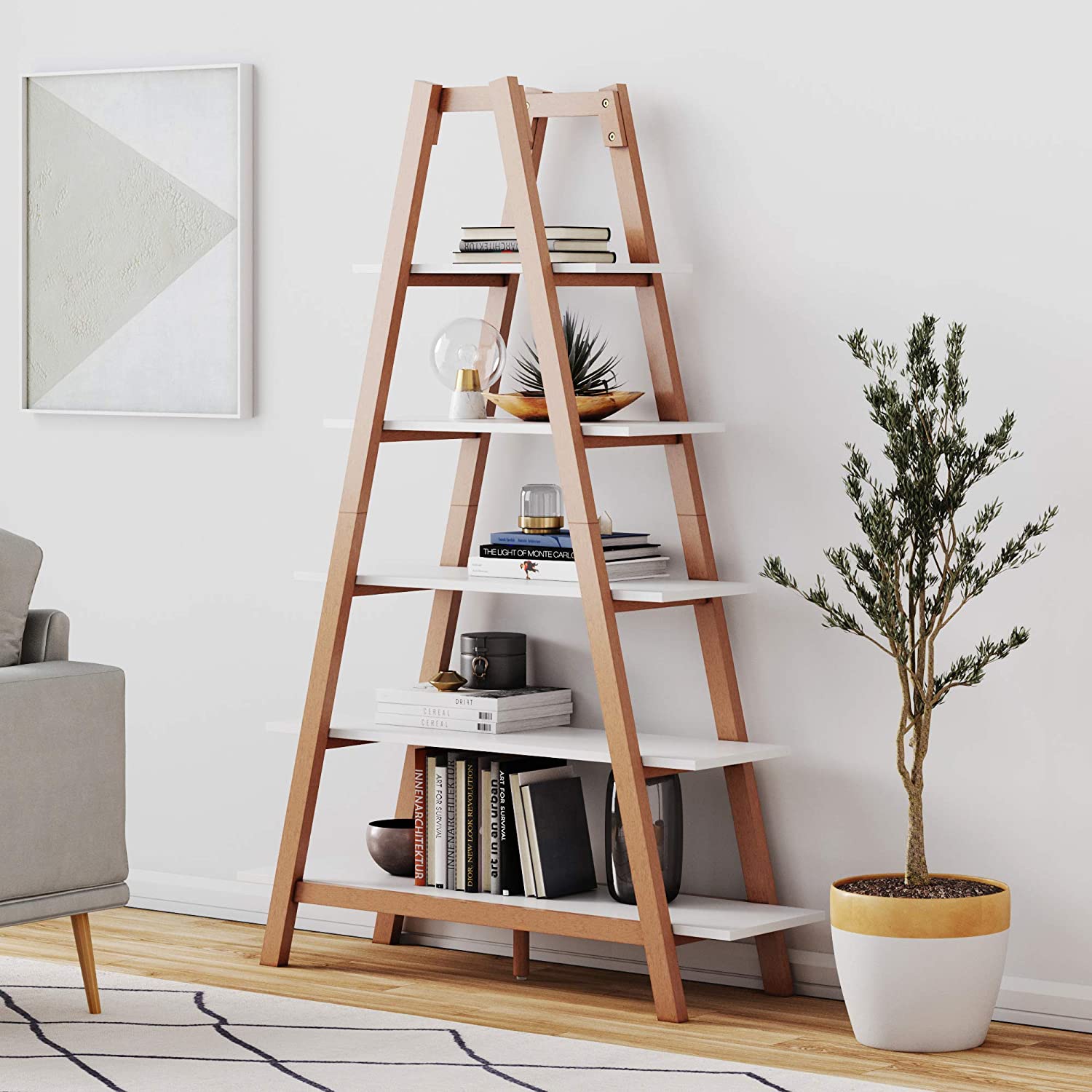51 Bookcases To Organize Your Personal, Home Library Bookcases With Ladder Shelves