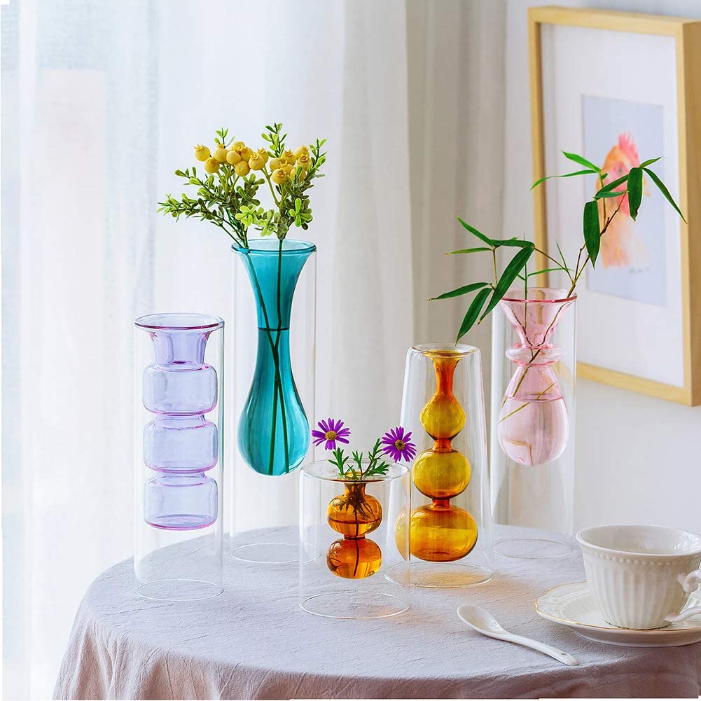 Decorative Vase Set 3 Piece Wood Table Floor Vases Home Office Living Room Decor 