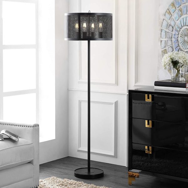 51 Floor Lamps For Your Living Room, Floor Lamp With Black Mesh Shade