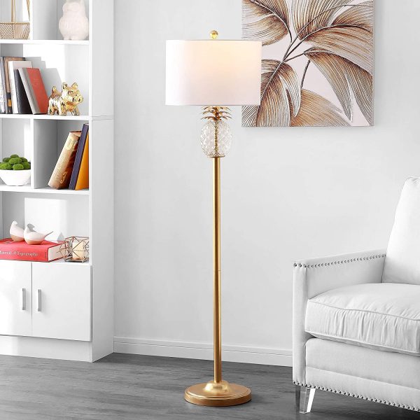 Modern & Contemporary Style Office Elegant Crystal Floor Lamp Bedroom Standing Lights Suitable for Bedroom Black Finish Living Room 65Inch Tall Pole Accent Lighting for Mid Century 