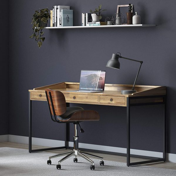 51 Wooden Desks For Timeless Style And, Wooden Office Desk With Shelves