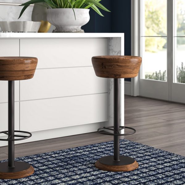 51 Wooden Bar Stools For Timeless, Round Metal Swivel Bar Stools With Backless Black