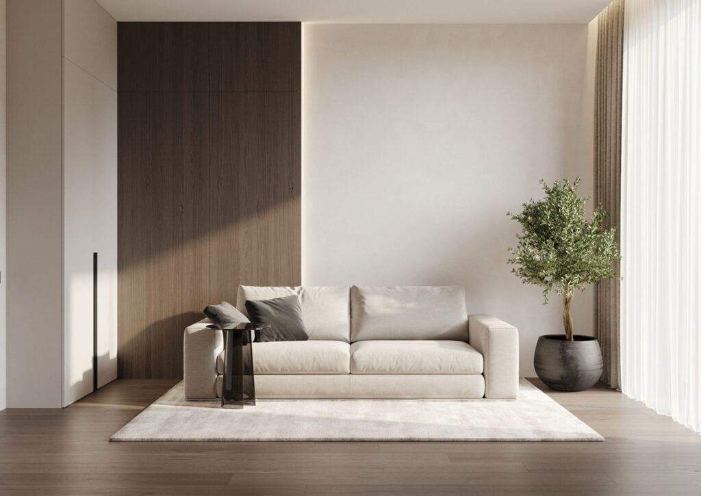 Smooth Interior Luxury Home With Smooth Wood and Travertine Interior