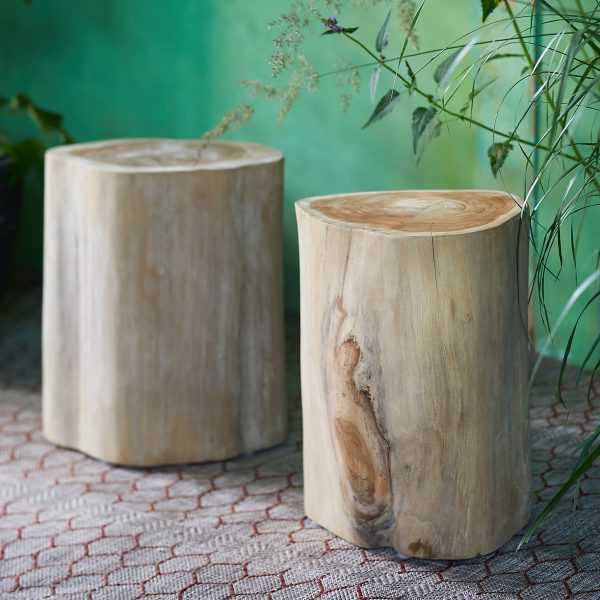 51 Wood Side Tables For Any Room In The, Teak Stump Side Table Outdoor