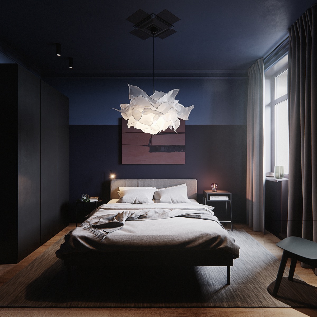 Dark Blue Bedroom Decor | Interior Design Ideas