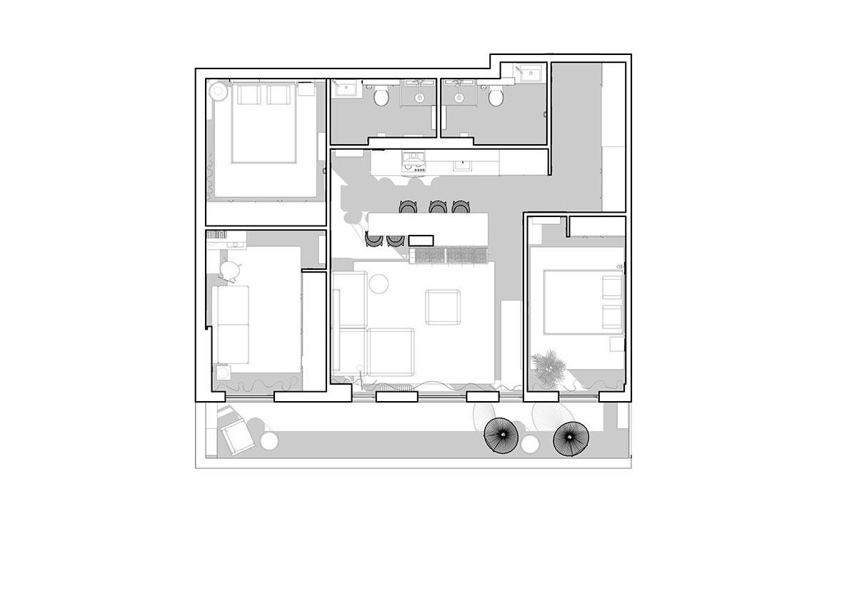 Interiores de casas enriquecidos con color de menos de 80 metros cuadrados (con planos de planta)