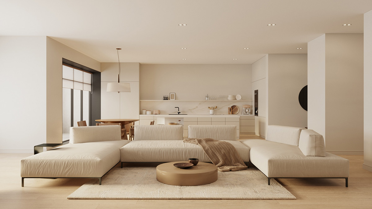 beige tiles design ideas living room