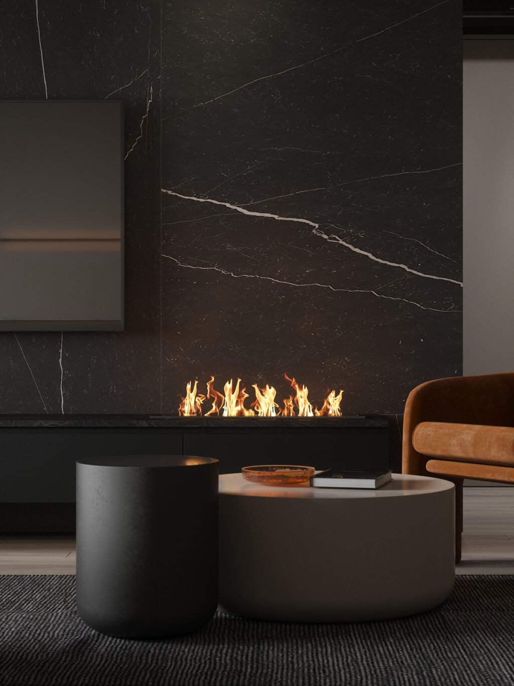 Dark Interiors With Stylish Sparks Of Interest