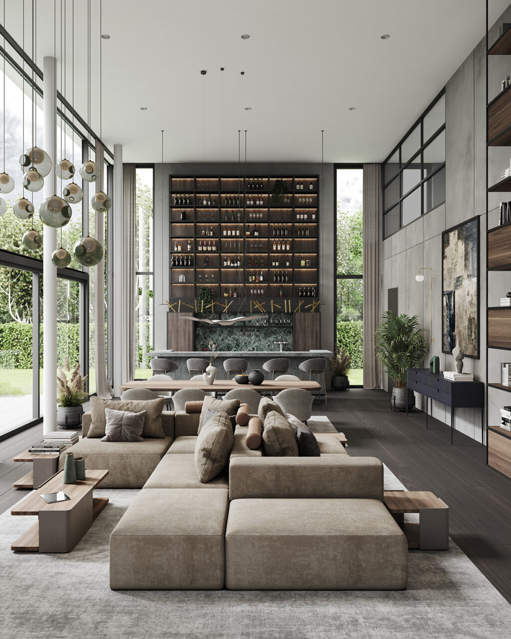 Three Homes with High Ceilings and High Design